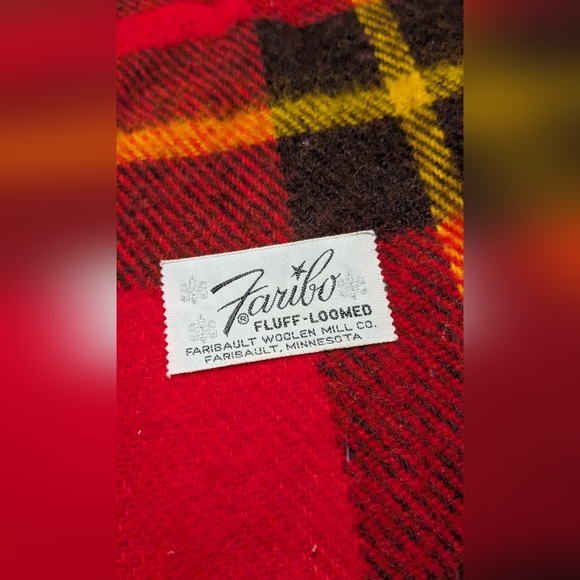 Faribo Other - Vtg 60 s Picnic/StADIUM Plaid Faribo Wool Blanket approx. 50”x51 100%  USA